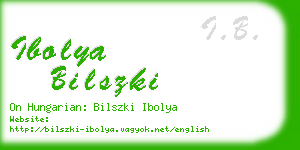 ibolya bilszki business card